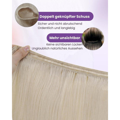 Echthaar Tressen Blond 55cm – Remy Haarverlängerung #60