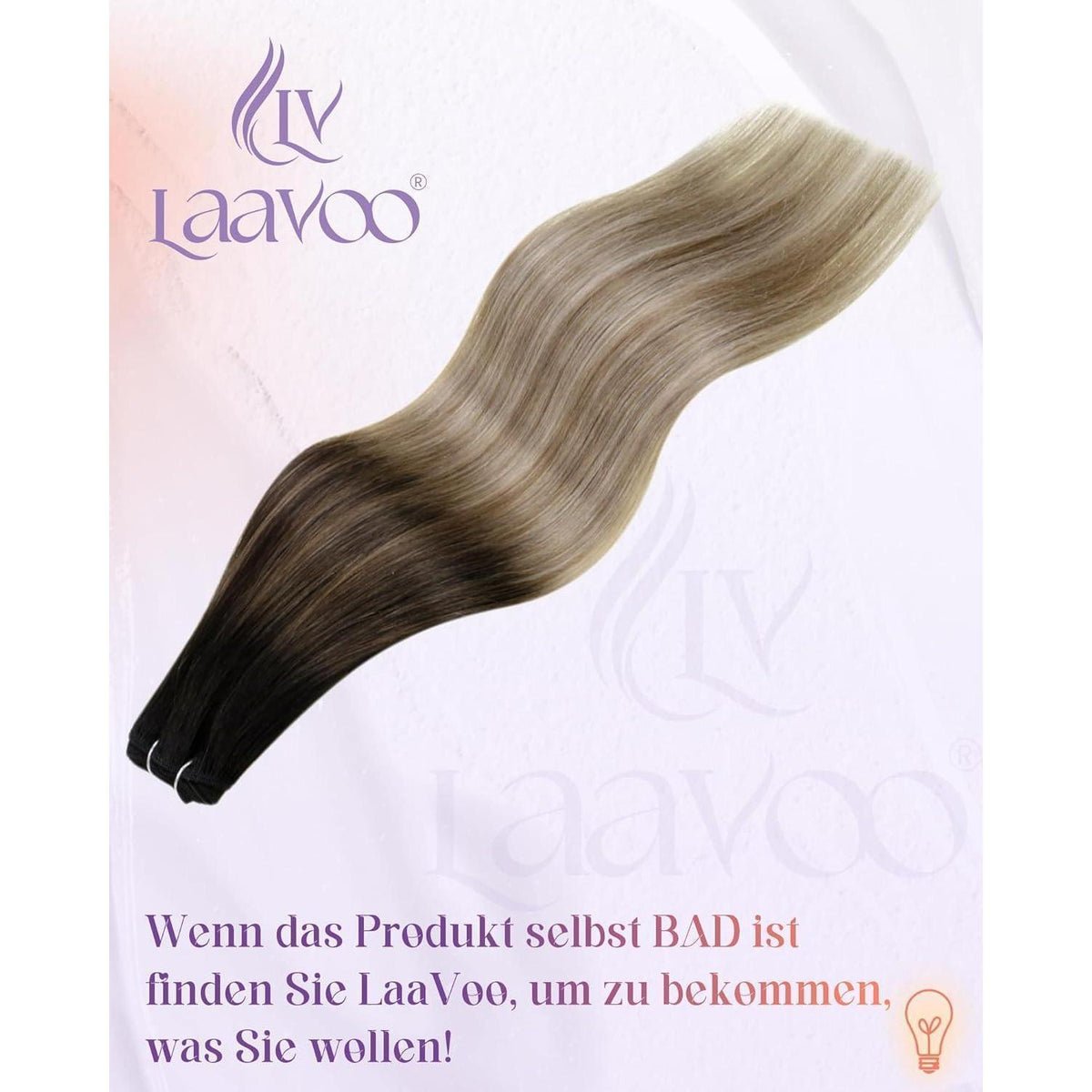 Echthaar Tressen Ombre Schwarz Karamellblond 45cm