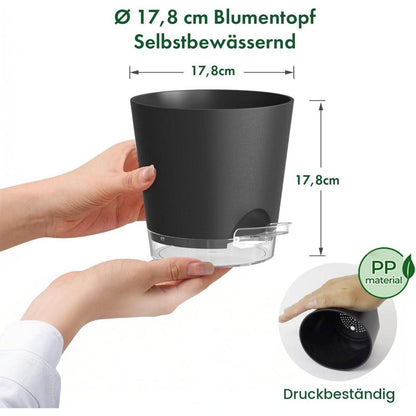 Selbstbewässerungstöpfe 5er Set mit Wasserstandsanzeige
