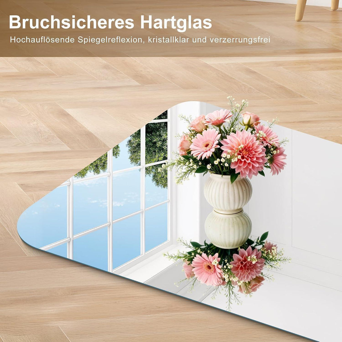 Rahmenloser Badezimmerspiegel 120x60cm – Klar & Robust