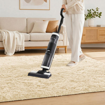 Hochflor Teppich Wohnzimmer 160x220 cm Beige