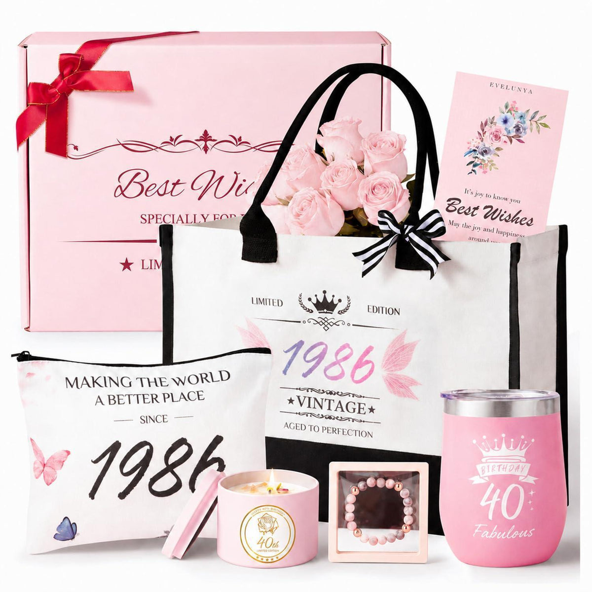 40. Geburtstag Geschenkset für Frauen – Luxus & Verwöhnen