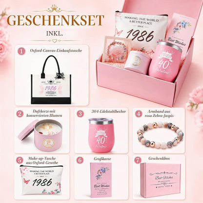 40. Geburtstag Geschenkset für Frauen – Luxus & Verwöhnen