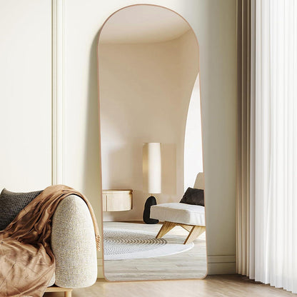 Ganzkörperspiegel 168x60cm, Gold – Gehärtetes Glas, Moderner Stil