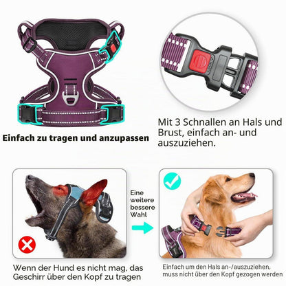 HEELE Hundegeschirr abschließbar Lila S - Brustumfang 35-61cm