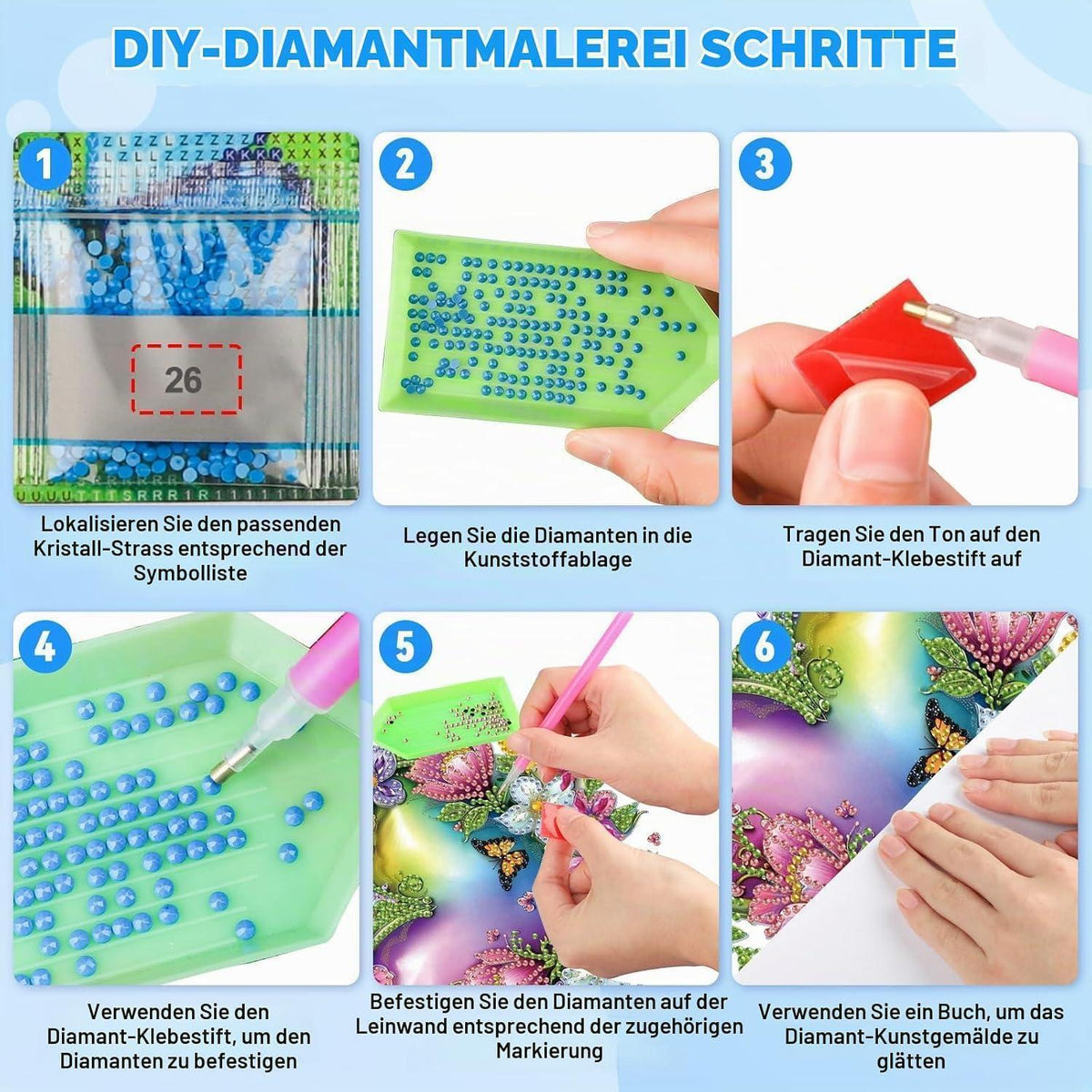 5D Diamantmalerei Herz Blume Fensterbild Bausatz