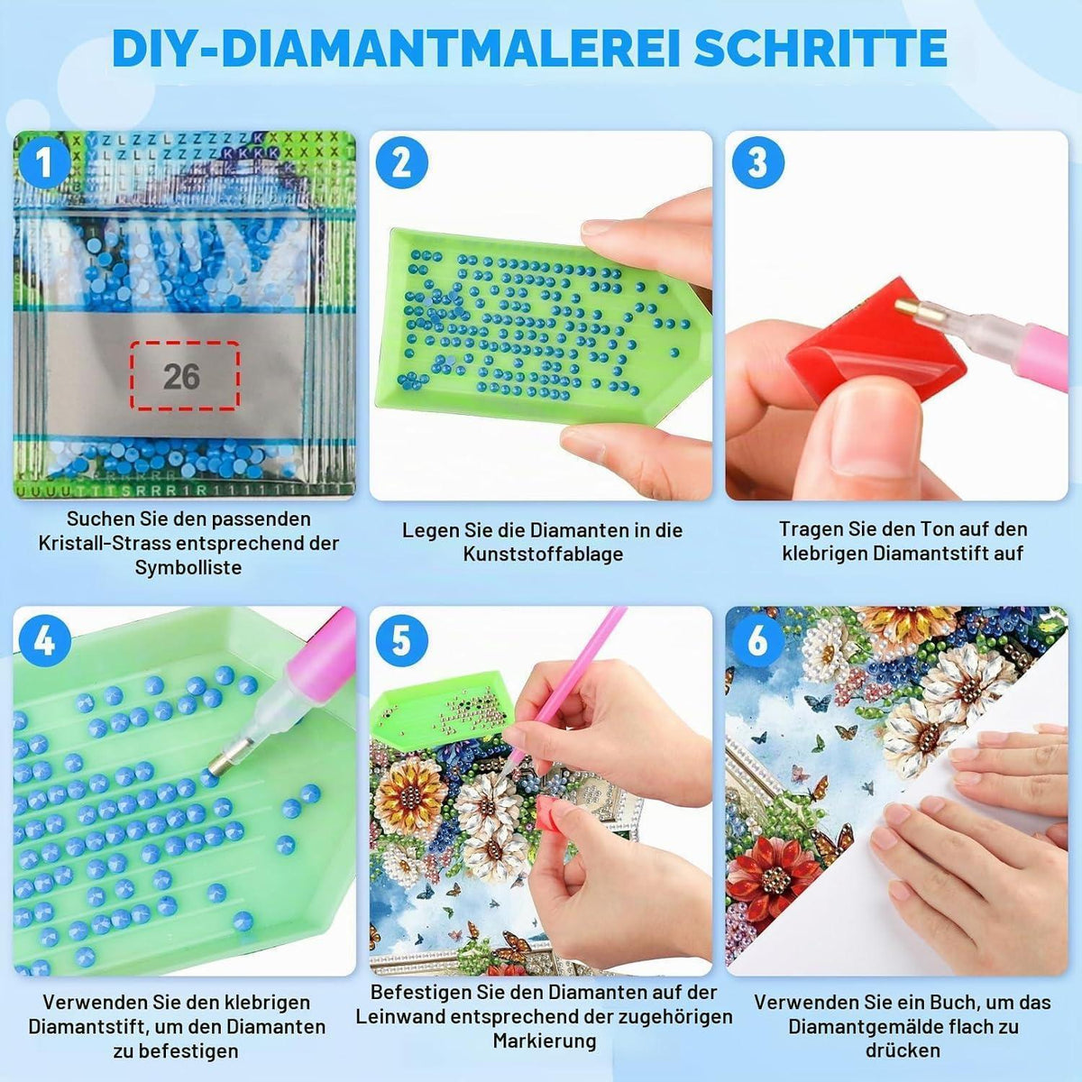 5D Diamantmalerei Blumen Fensterbild für Erwachsene