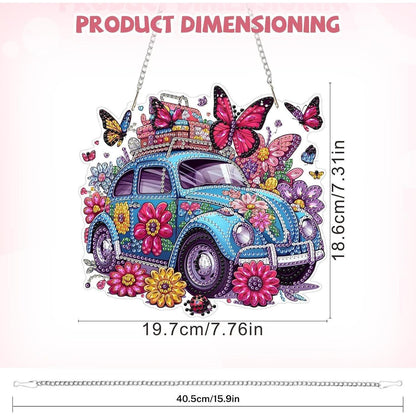 5D Diamantmalerei Anhänger Schmetterling Blumen Fensterbild