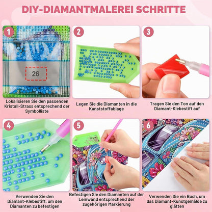 5D Diamantmalerei Anhänger Schmetterling Blumen Fensterbild