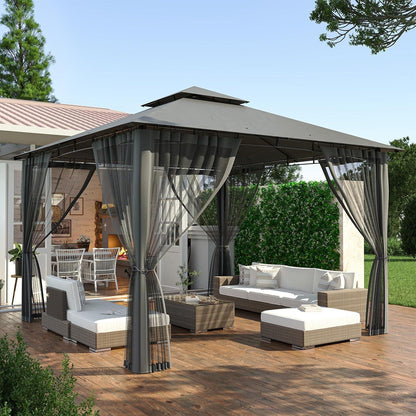 Gartenpavillon 3.4x3.4m – Wasserdicht, Stabil & Mit Moskitonetz