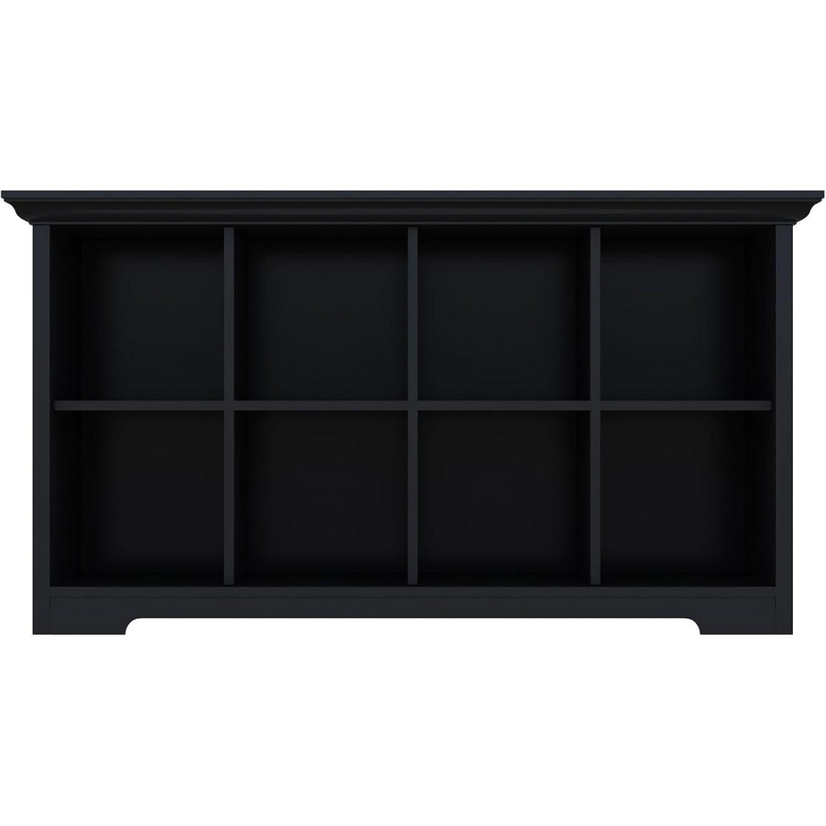 OSCHF 8-Fächers Bücherregal mit Sockel – Modernes Holzregal Schwarz