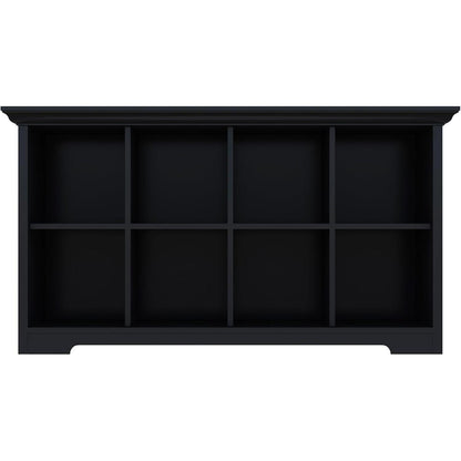 OSCHF 8-Fächers Bücherregal mit Sockel – Modernes Holzregal Schwarz