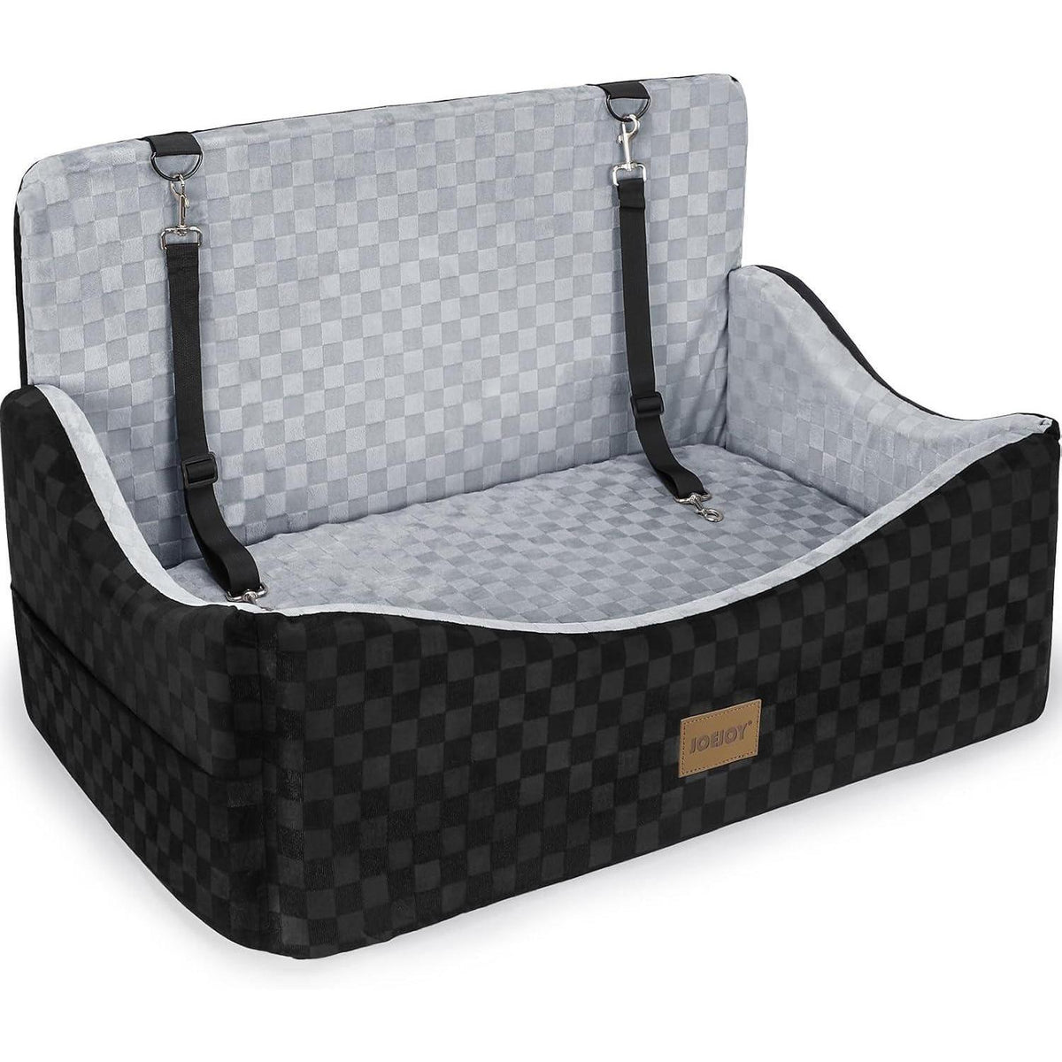 Hunde Autositz mit Leinen & Memory Foam – Grau