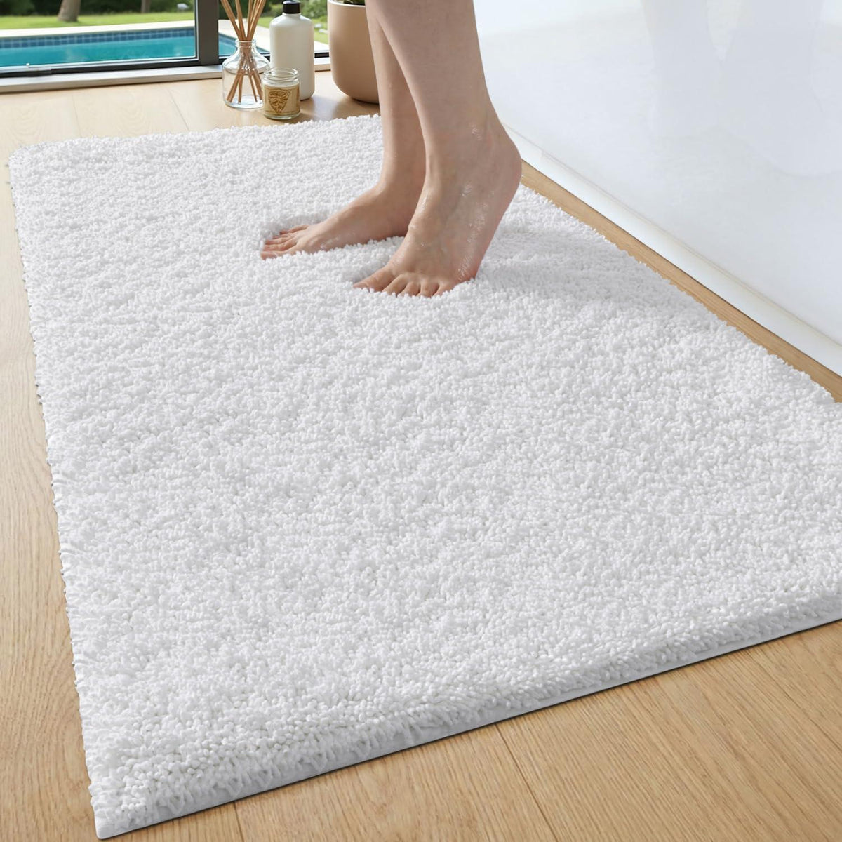 DEXI Badematte 60x110 cm - Rutschfest, Flauschig & Waschbar