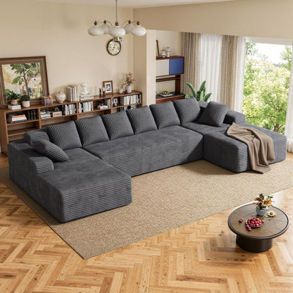 Modulare U-förmige Couch – 3-Sitzer, Grau, Boneless Design