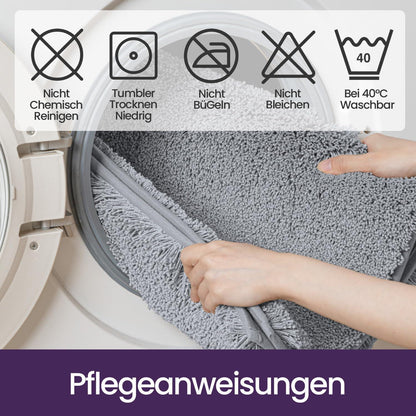 Flauschiger Badezimmerteppich 60x110 cm – Rutschfest & Saugfähig