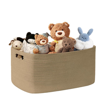 72L Baumwollseil Korb – Boho Wäschekorb für Wohn & Kinderzimmer