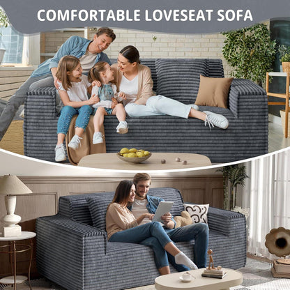 Boneless Cord Sofa mit Schlaffunktion – Modernes Wolkensofa Grau