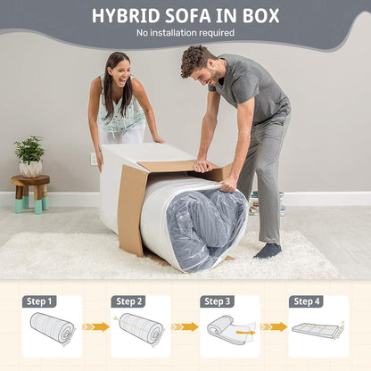 Boneless Cord Sofa mit Schlaffunktion – Modernes Wolkensofa Grau