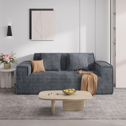 Boneless Cord Sofa mit Schlaffunktion – Modernes Wolkensofa Grau
