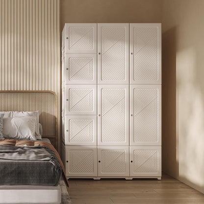 Zusammenklappbarer Kleiderschrank mit Kleiderstange & Magnettüren