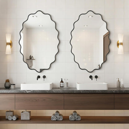 Wavy Ovaler Wandspiegel mit Aluminiumrahmen – 75x55 cm