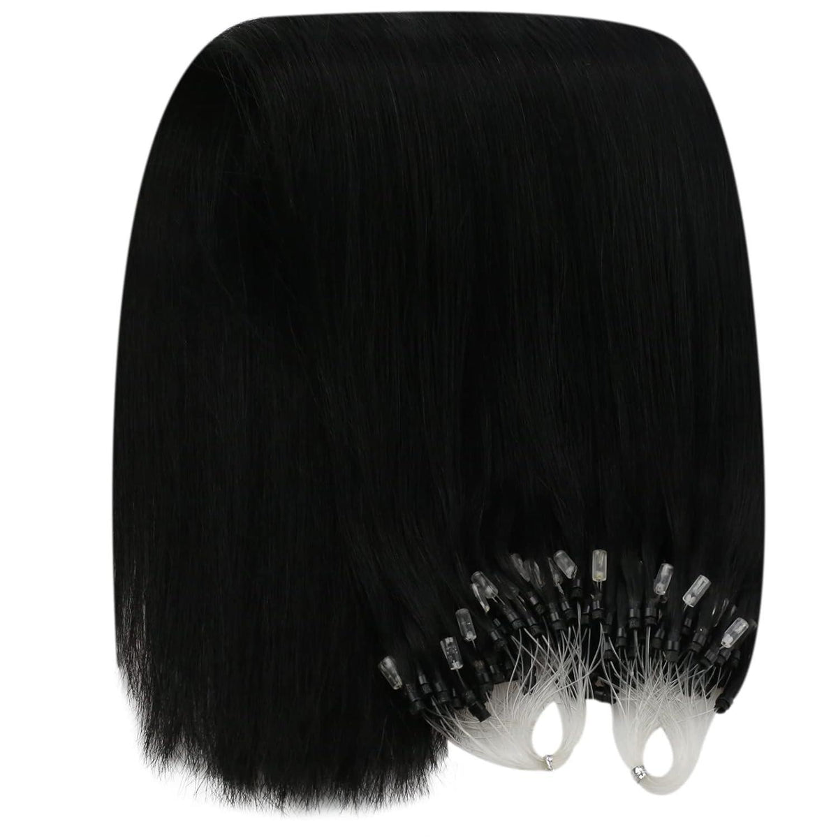 Echthaar Microring Extensions Schwarz 55 cm – Remy Gerade