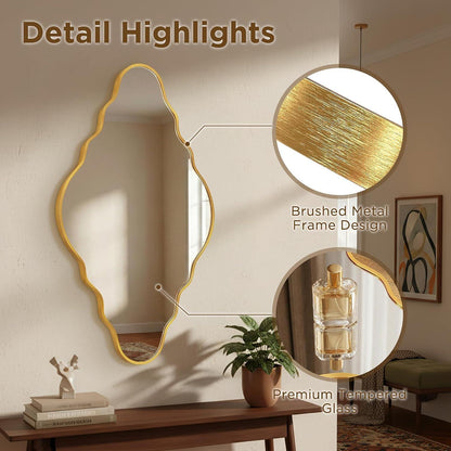 Diamant Wandspiegel mit Aluminiumrahmen, 100x60 cm