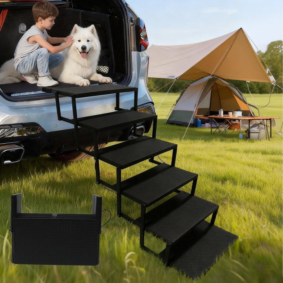Hundetreppe Klappbar – Gelenkschonend & Stabil für Auto, SUV