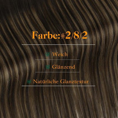 Echthaar Tape Extensions Braun Balayage Ombre 35cm