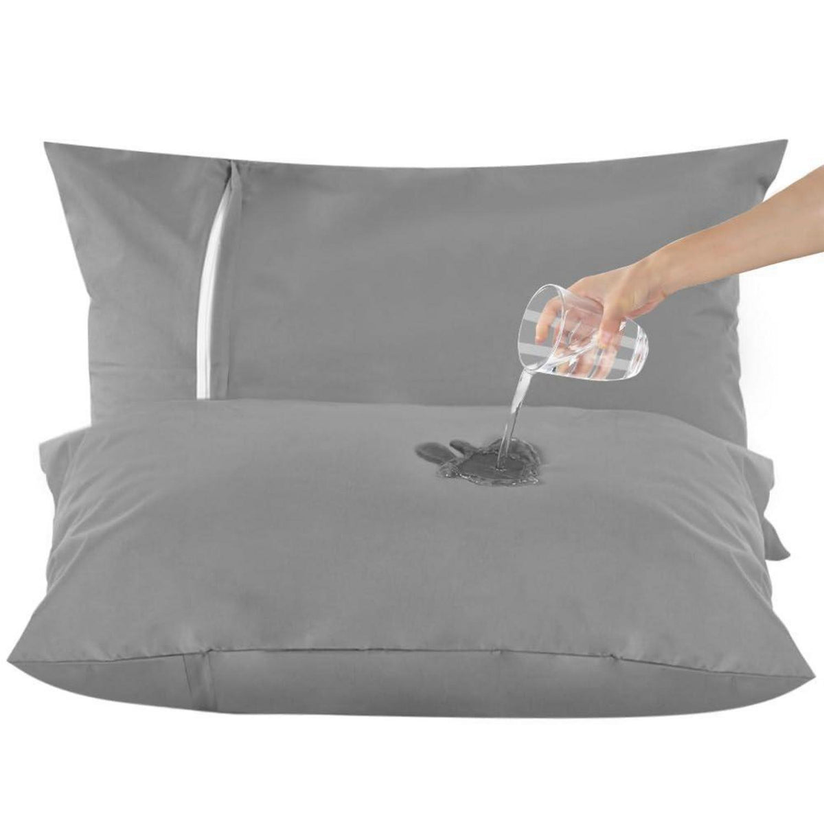 Wasserdichter Kissenbezug 2er-Set – Grau, 50x90 cm