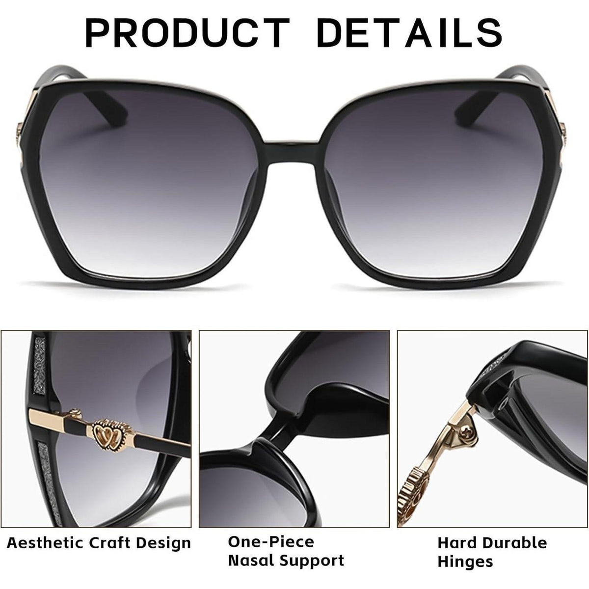 Sonnenbrille Damen Schmetterling Groß Braun 54mm UV Schutz