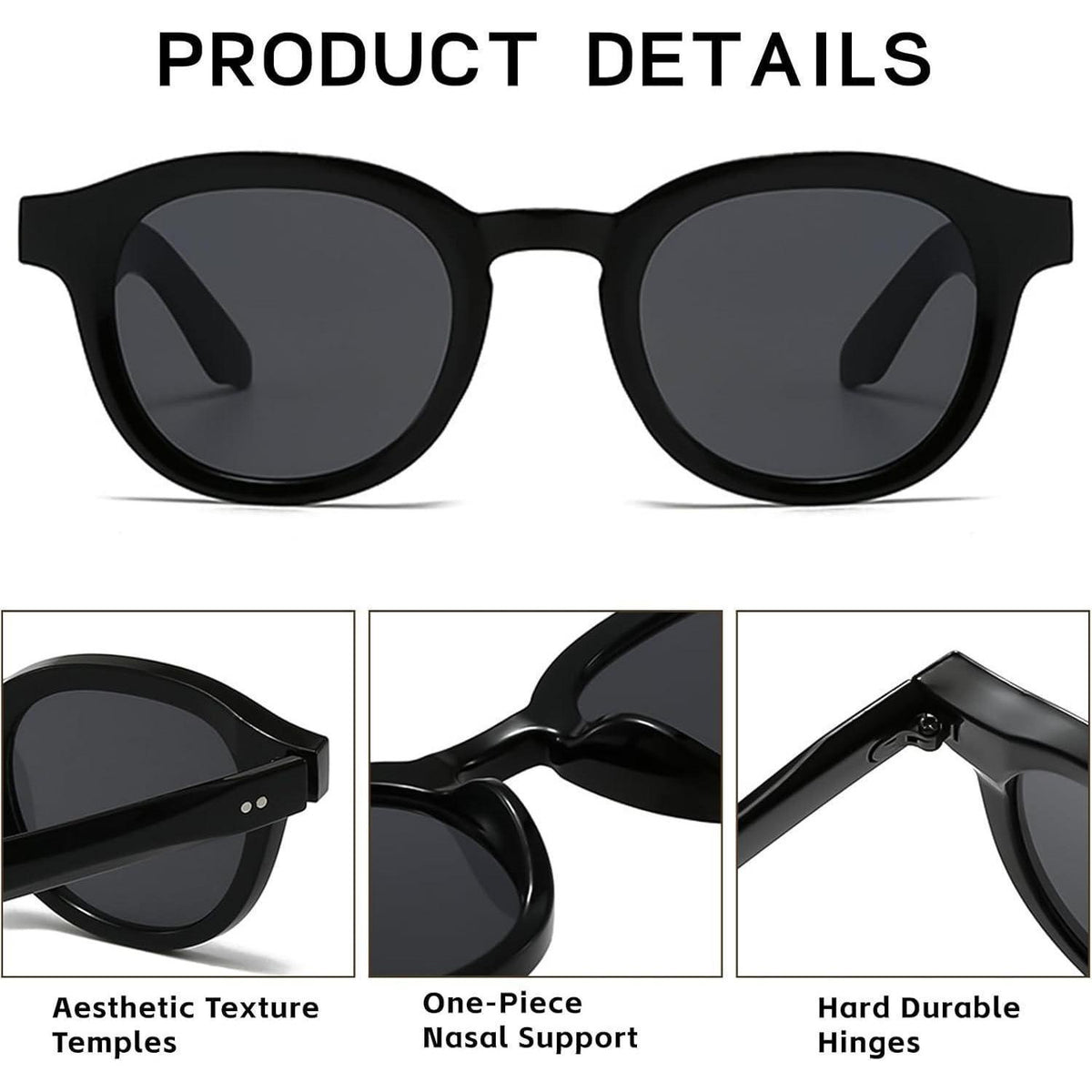 Retro Sonnenbrille Damen Herren – Runde Vintage Brille mit UV Schutz