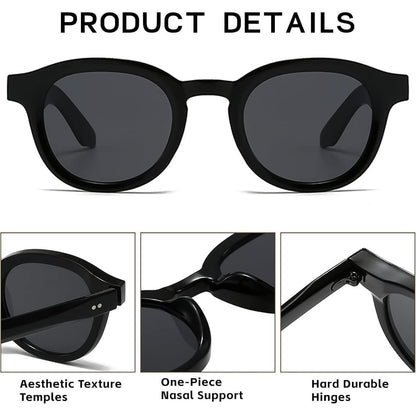 Retro Sonnenbrille Damen Herren – Runde Vintage Brille mit UV Schutz