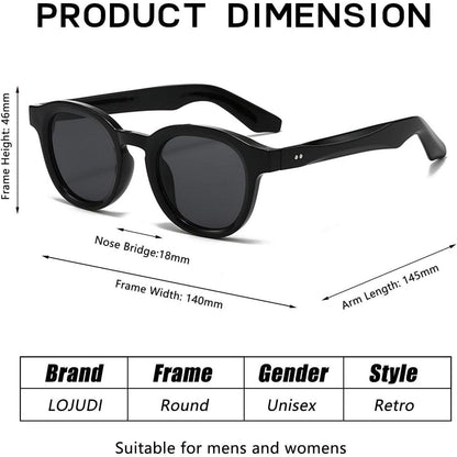 Retro Sonnenbrille Damen Herren – Runde Vintage Brille mit UV Schutz