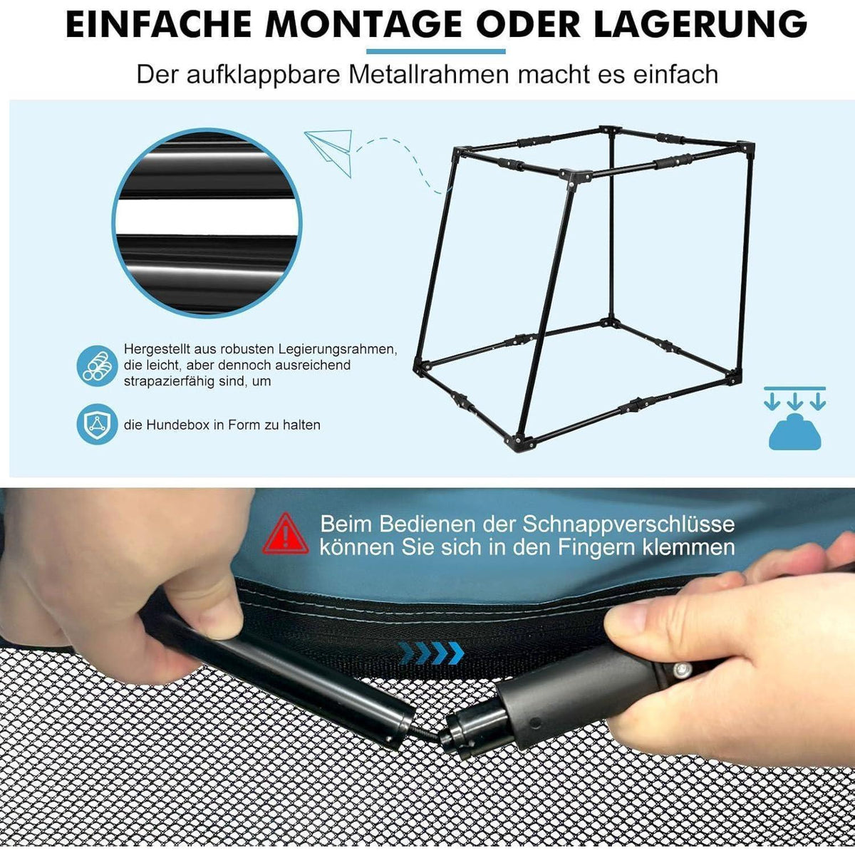 Faltbare Hundebox für Auto – Sicher & Komfortabel bis 36kg