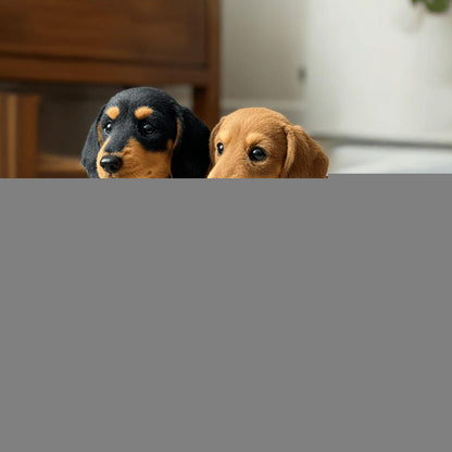 Realistischer Plüschhund (22 cm, Schwarz) – Kuscheliger Begleiter