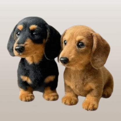 Realistischer Plüschhund (22 cm, Schwarz) – Kuscheliger Begleiter