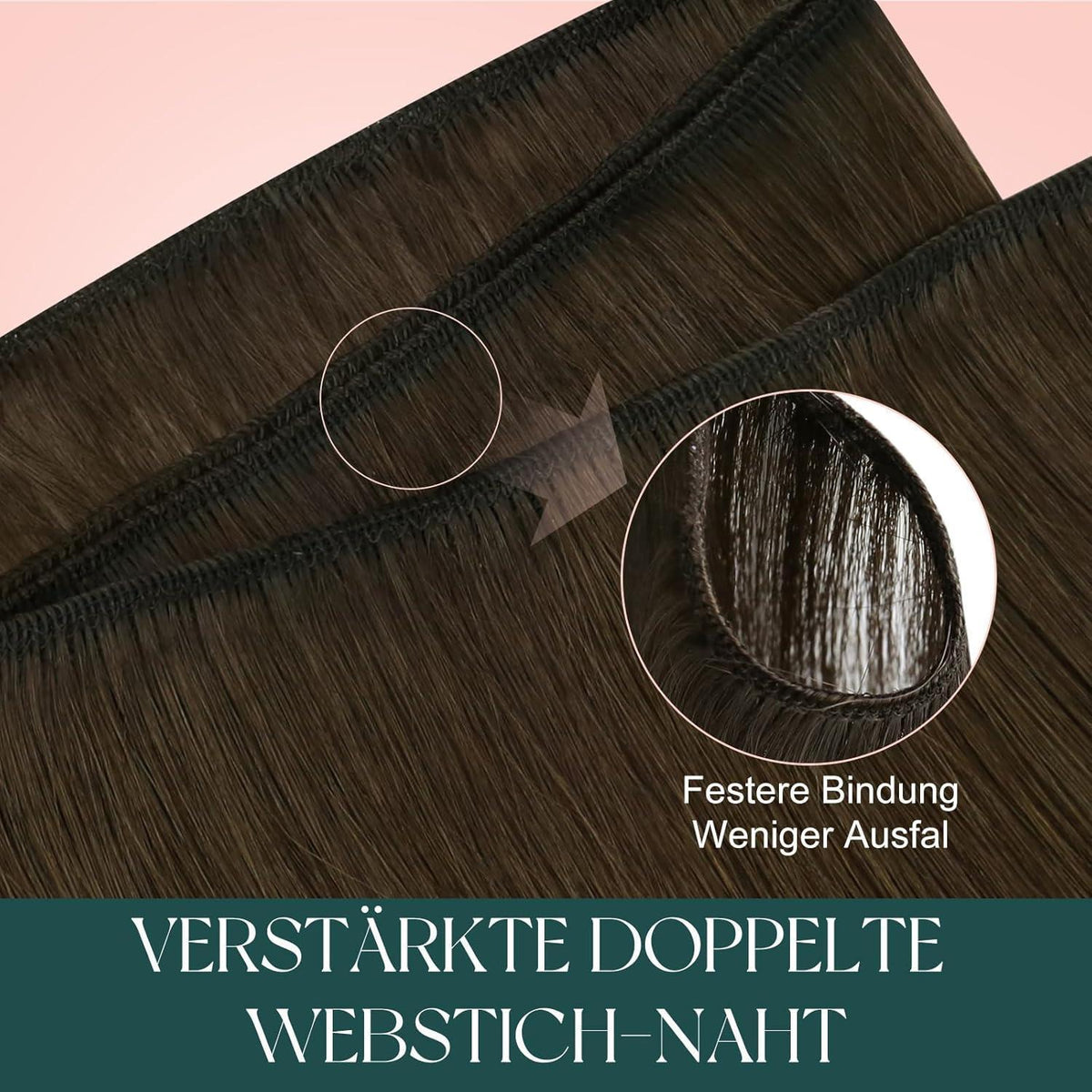 Easyouth Echthaar Tressen Ombre Blond 45cm #2/6/18