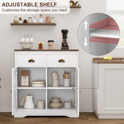 Sideboard Kommode mit 2 Türen & 2 Schubladen – 80x40x90cm