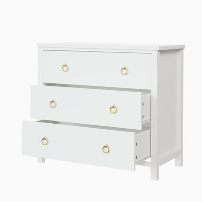 Weiße Kommode mit 3 Schubladen – Schlafzimmer Sideboard