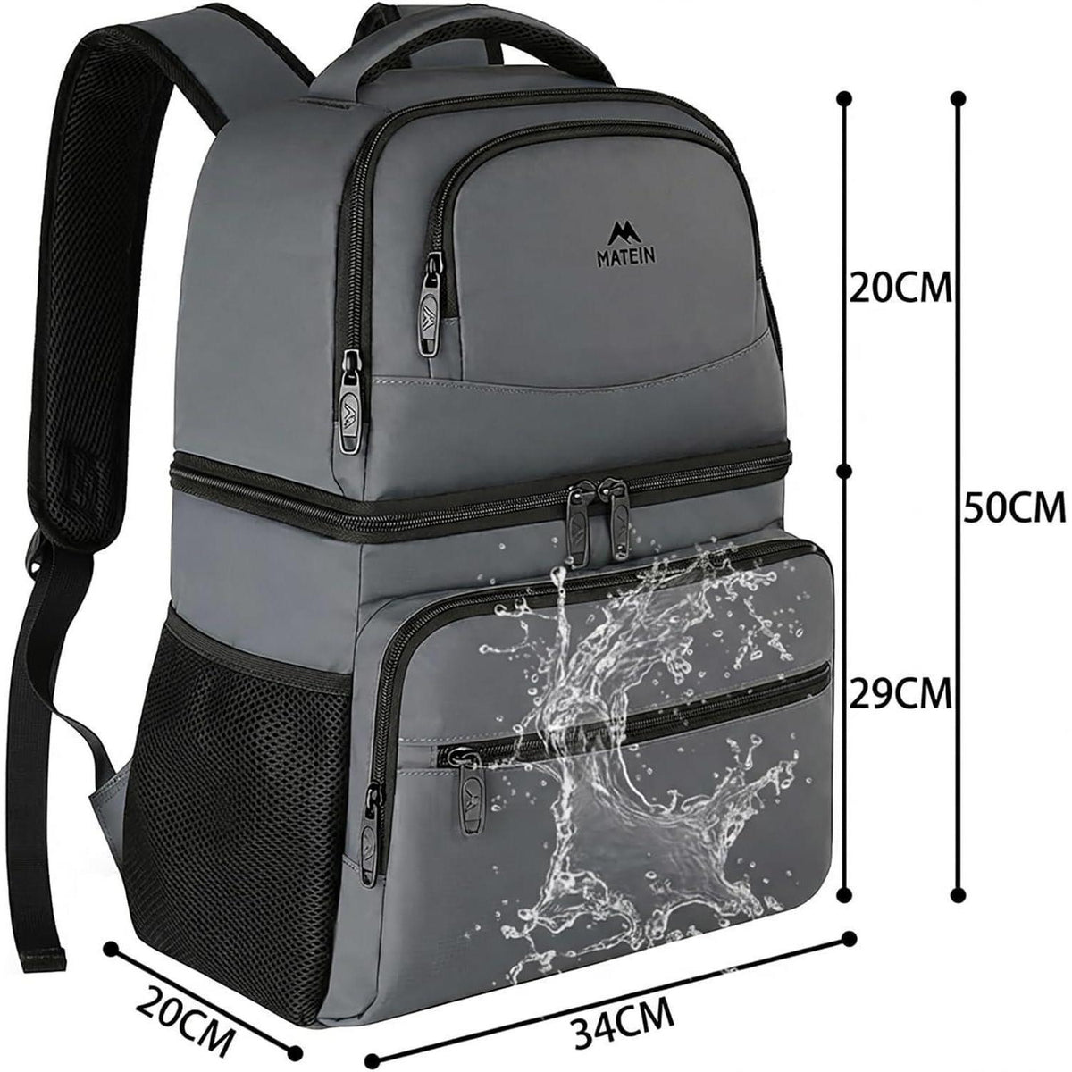 Kühlrucksack 34L – 40 Dosen, Thermo Rucksack für Picknick & Camping