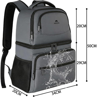 Kühlrucksack 34L – 40 Dosen, Thermo Rucksack für Picknick & Camping