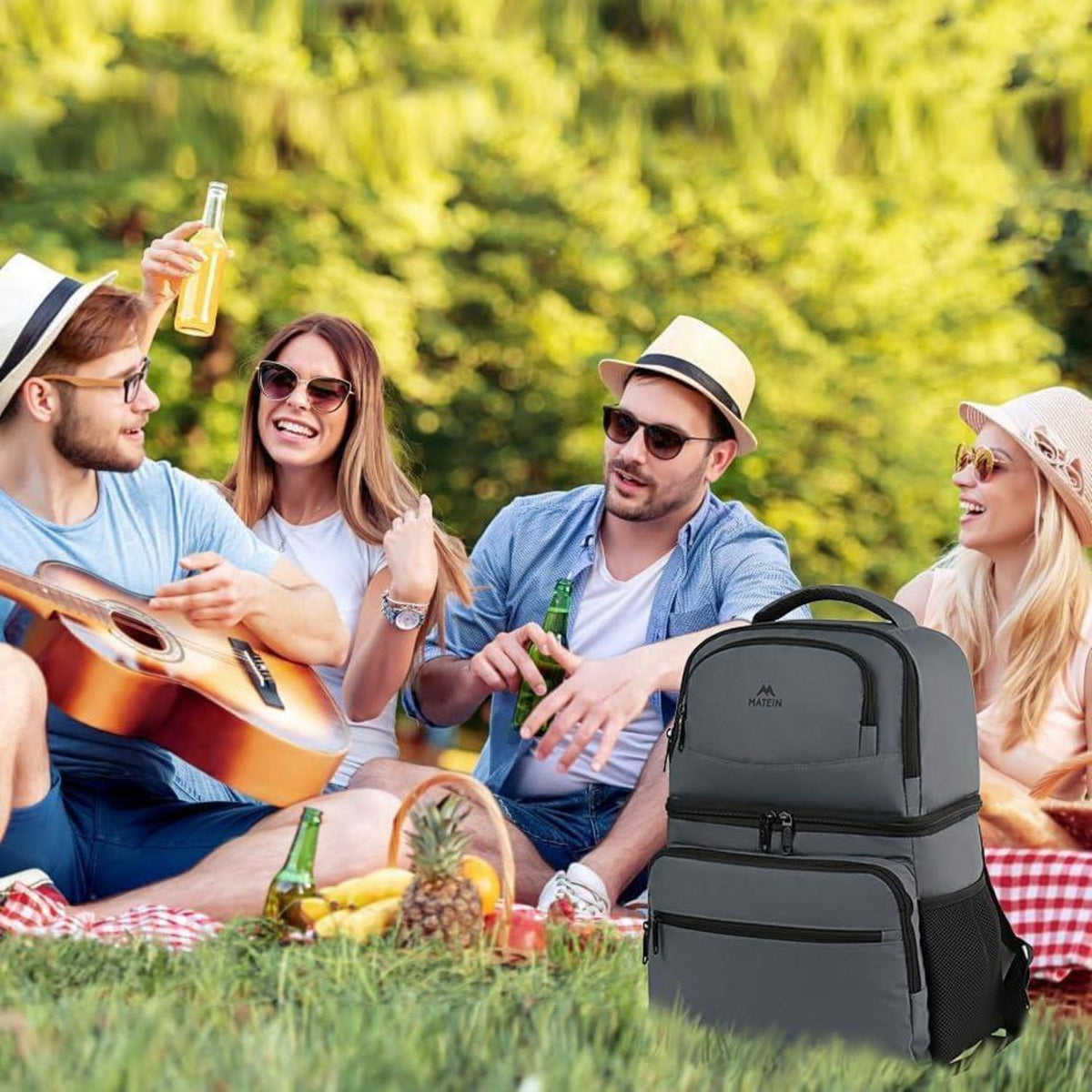 Kühlrucksack 34L – 40 Dosen, Thermo Rucksack für Picknick & Camping