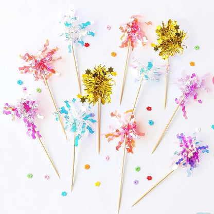 70 Cocktail Feuerwerk Sticks | Bunte Party Spieße für Snacks & Drinks