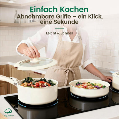 19-teiliges Topf- & Pfannenset mit Titan-Keramik-Antihaftbeschichtung