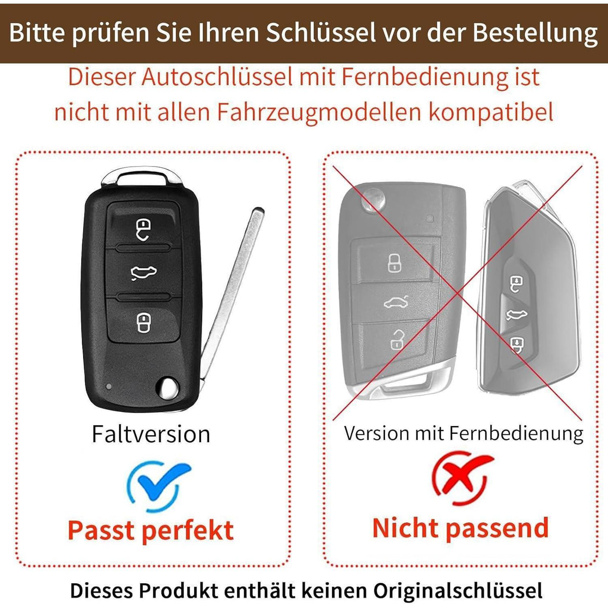 PEICHI Autoschlüssel Hülle für VW Golf 4 5 6 Passat Polo Beetle
