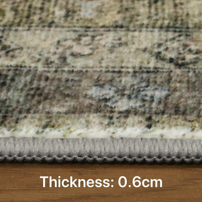 Vintage Teppich 240x300 cm – Waschbar, Braun & Kupferfarben