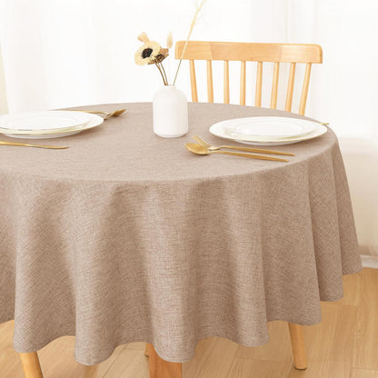 Runde Tischdecke Khaki 140cm – Abwaschbar & Wasserabweisend