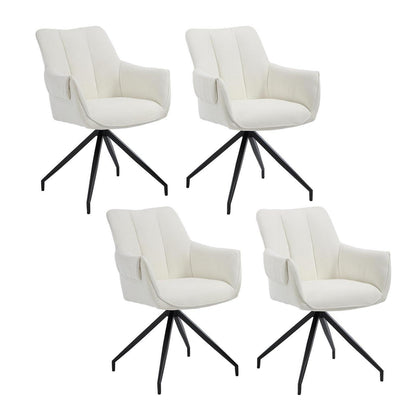 Drehbarer Esszimmerstuhl Set Beige – Bequemer Polsterstuhl mit Armlehnen
